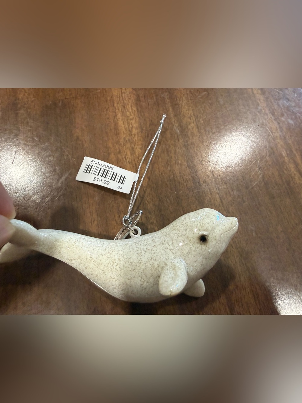 Ceramic White beluga whale Holiday Christmas tree Ornament SeaWorld San Diego